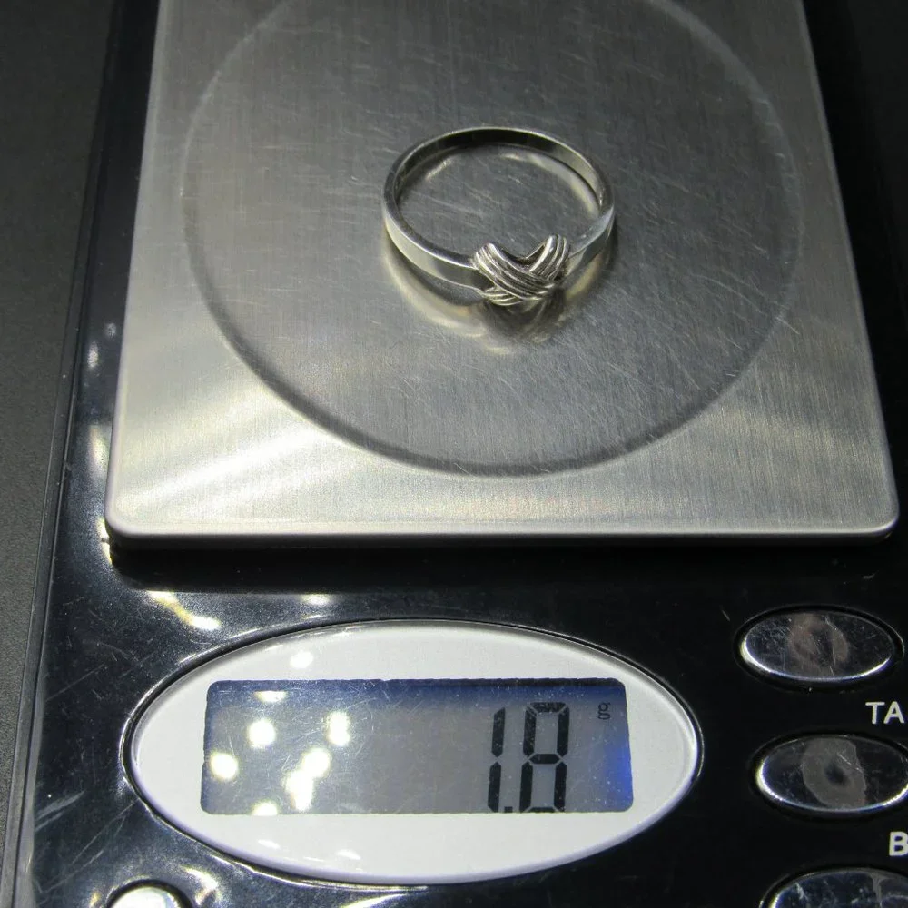 Size 9 Sterling Silver Braided Cross Knot Band Ring Vintage - Picture 7 of 7